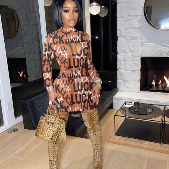 Brown bodycon dress s-L - Picture 3 of 5